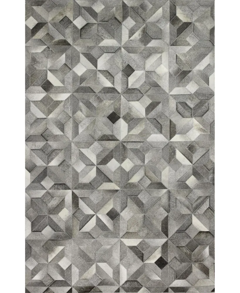 Bb Rugs Cowhide Hie-04 Gray 5' x 8' Area Rug