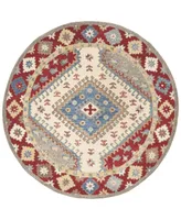 Safavieh Antiquity At507 Red and Ivory 6' x 6' Round Area Rug