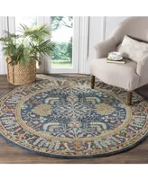 Safavieh Antiquity At64 Navy and Multi 6' x 6' Round Area Rug