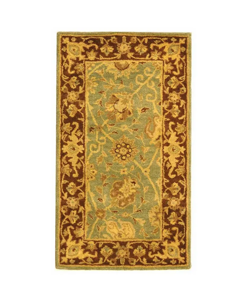 Safavieh Antiquity At21 Green 2'3" x 12' Runner Area Rug