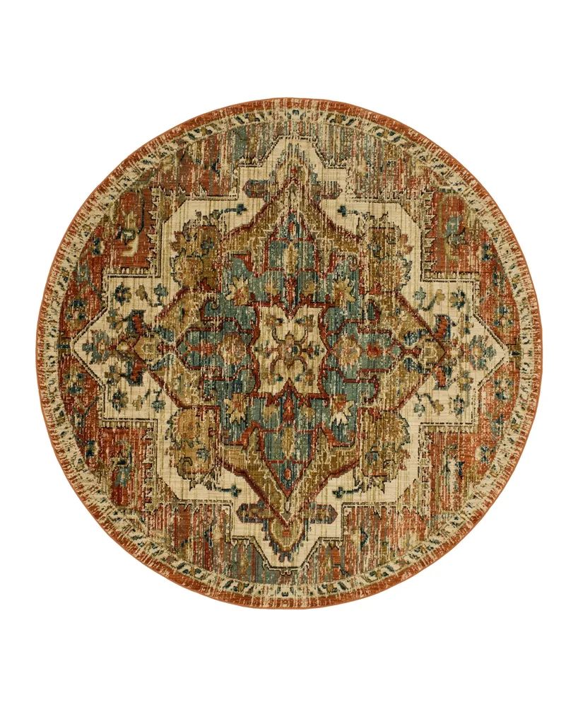 Karastan Elements Kasbar Copper 8' x 8' Round Area Rug