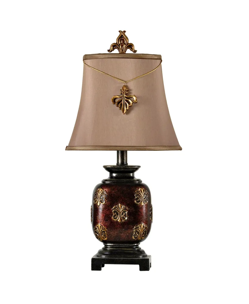 StyleCraft Maximus Mini Accent Table Lamp with Fleur De Lis Pendant