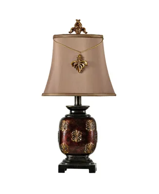 StyleCraft Maximus Mini Accent Table Lamp with Fleur De Lis Pendant