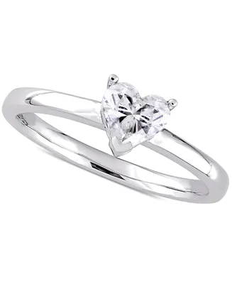 Diamond Heart Solitaire Engagement Ring (1/2 ct. t.w.) 14k White Gold