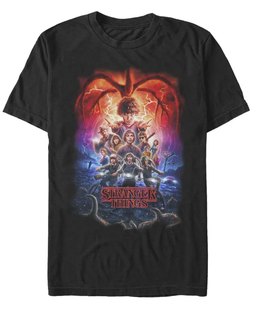 Fifth Sun Men's Stranger Things Demogorgan Group Poster Short Sleeve T-Shirt