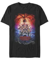 Fifth Sun Men's Stranger Things Demogorgan Group Poster Short Sleeve T-Shirt