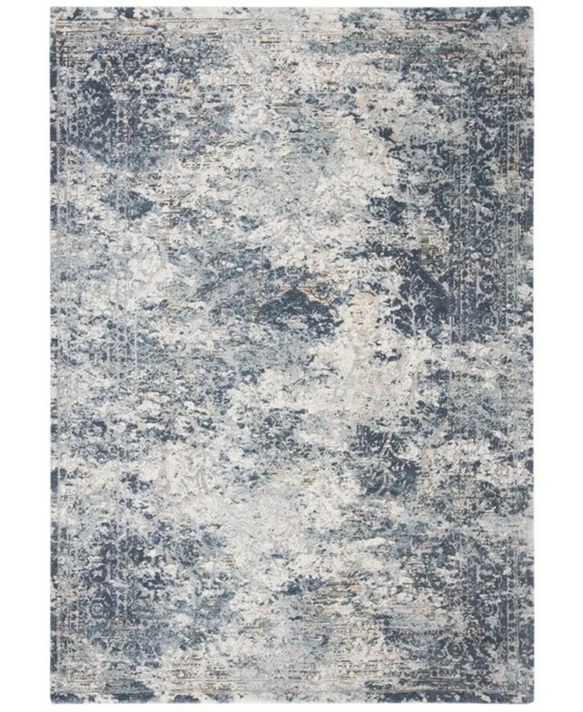 Martha Stewart Collection MSR692M Cream and Blue 5'3" x 7'6" Area Rug