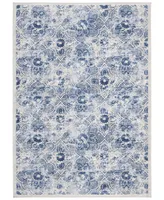 Martha Stewart Collection MSR2862D Cream and Blue 5'3" x 7'6" Area Rug