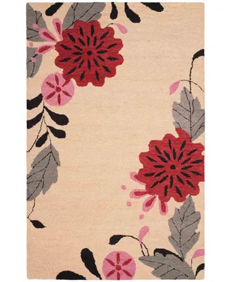 Martha Stewart Collection Picture Block Floral MSR4871A Ivory 8' x 10' Area Rug
