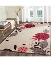 Martha Stewart Collection Picture Block Floral MSR4871A Ivory 4' x 6' Area Rug