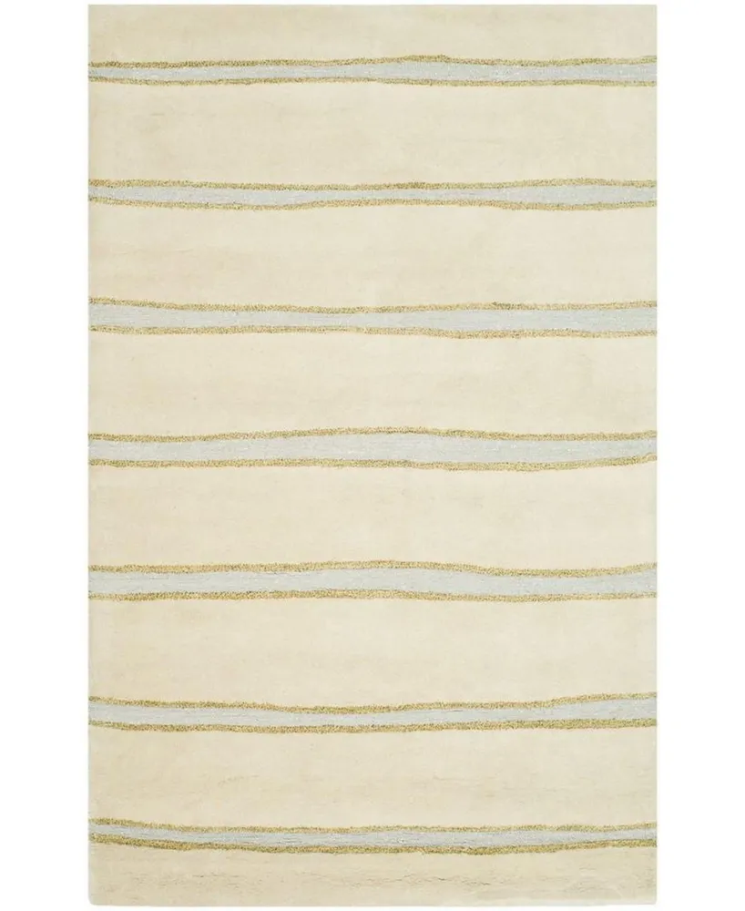 Martha Stewart Collection Chalk Stripe MSR3617A Tan and Beige 2'6" x 4'3" Area Rug