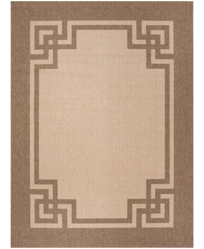 Martha Stewart Collection Deco Frame MSR4122K Beige 6'7" x 9'6" Outdoor Area Rug