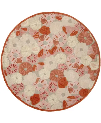 Martha Stewart Collection Poppy Field MSR3625B Terracotta 6' x 6' Round Area Rug