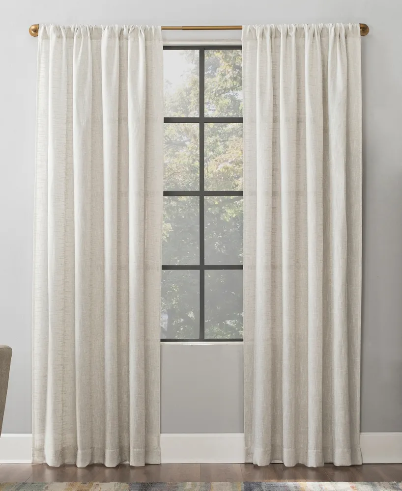 Wallis 52" x 96" Textured Linen Blend Sheer Curtain Panel