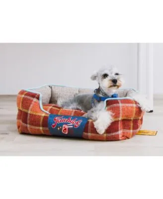 Touchdog Archi Checked Designer Plaid Oval Dog Bed Collection