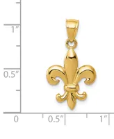 Fleur-de-Lis Charm Pendant in 14k Yellow Gold