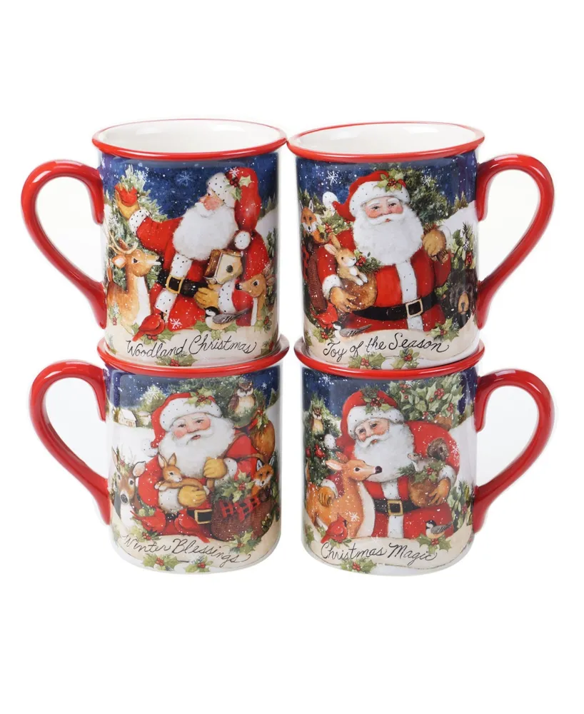 Certified International Magic of Christmas Santa 4 Piece Mug