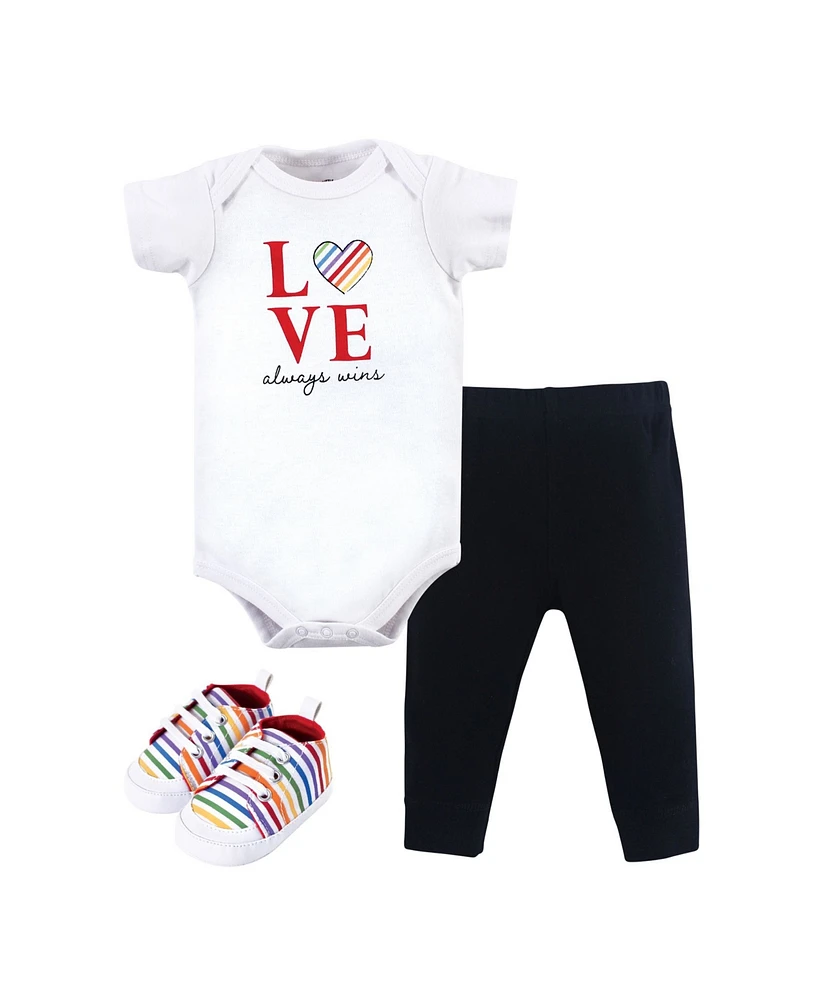 Little Treasure Baby Boys and Girls Bodysuit, Pant Shoe Set