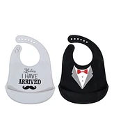 Hudson Baby Infant Boy Silicone Bibs 2pk, Little Mister Handsome, One