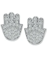 Giani Bernini Cubic Zirconia Hamsa Hand Stud Earrings in Sterling Silver, Created for Macy's