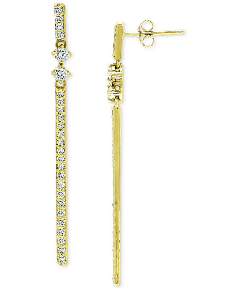 Giani Bernini Cubic Zirconia Linear Bar Drop Earrings, Created for Macy's