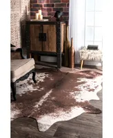 Halina GLCA01A Brown 3'10" x 5" Area Rug