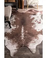 Halina GLCA01A Brown 3'10" x 5" Area Rug