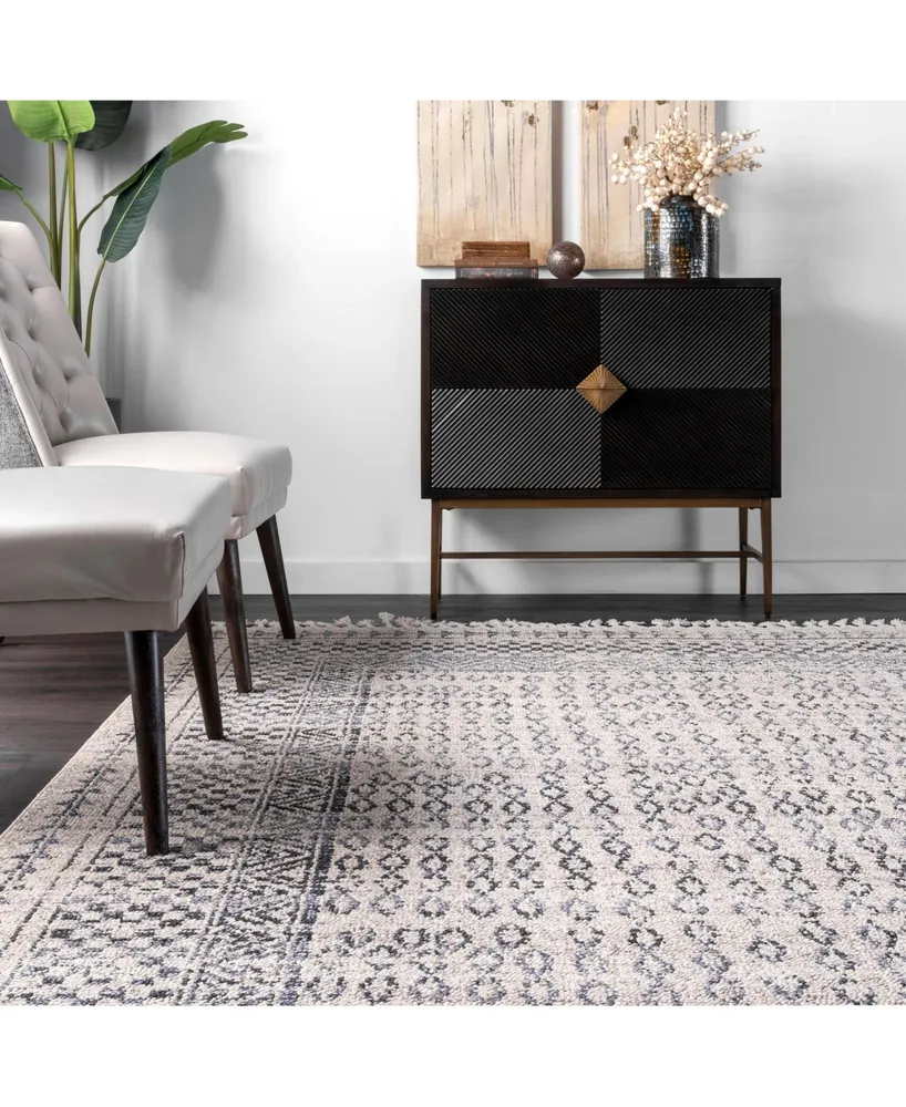 nuLoom Claudia STGL03A Gray/Multi 2' x 4' Area Rug