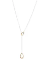 Lucky Brand Two-Tone Teardrop 28" Lariat Necklace - Two