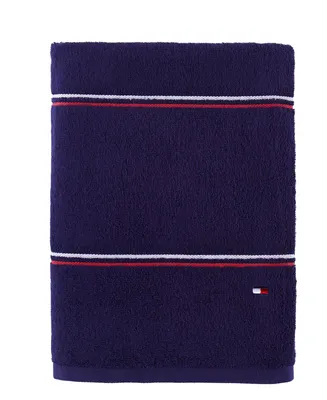 Tommy Hilfiger Modern American Double Stripe 30" x 54" Cotton Bath Towel
