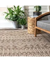 nuLoom Kandace OWDN24D Beige 5'3" x 7'6" Outdoor Area Rug