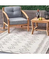 nuLoom Serna OWDN23A Ivory 5'3" x 7'6" Outdoor Area Rug