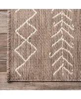 nuLoom Serna OWDN23D Tan 6'3" x 9' Outdoor Area Rug