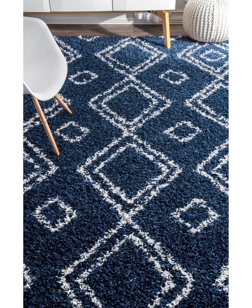 nuLoom Iola OZSG18C Blue 5'3" x 7'6" Area Rug