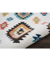 Nourison Home Navajo NAV07 White 3'11" x 6'2" Area Rug