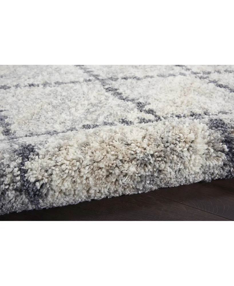 Nourison Home Oslo Shag OSL01 Silver 4' x 6' Area Rug