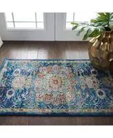 Nourison Home Ankara Global Anr03 Blue Rug