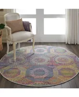 Nourison Home Ankara Global ANR05 Multi 4' Round Rug