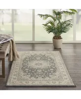 Nourison Home Living Treasures LI15 Gray and Ivory 5'6" x 8'3" Area Rug