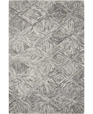 Nourison Home Interlock LNK01 Charcoal 3'9" x 5'9" Area Rug