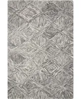 Nourison Home Interlock LNK01 Charcoal 3'9" x 5'9" Area Rug