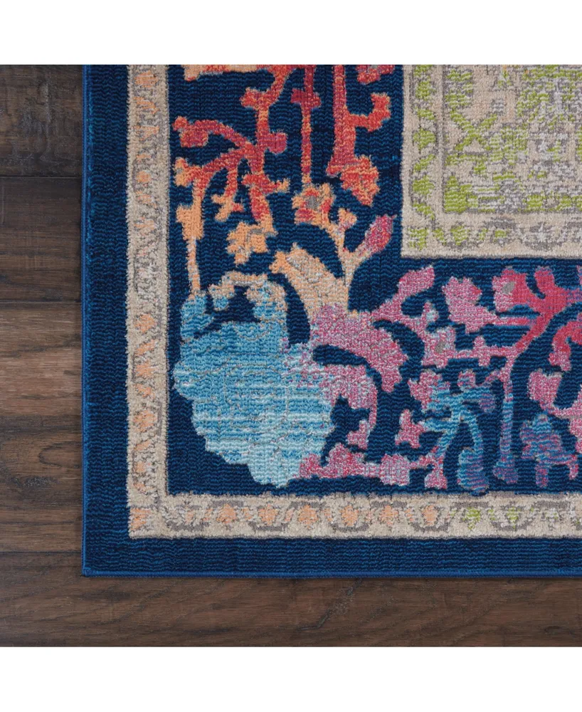 Nourison Home Ankara Global ANR04 Blue and Multi 8'10" x 11'10" Area Rug
