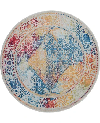 Nourison Home Ankara Global ANR04 Ivory 4' Round Rug
