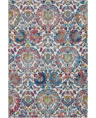 Nourison Home Ankara Global ANR06 Ivory and Blue 5'3" x 7'6" Area Rug
