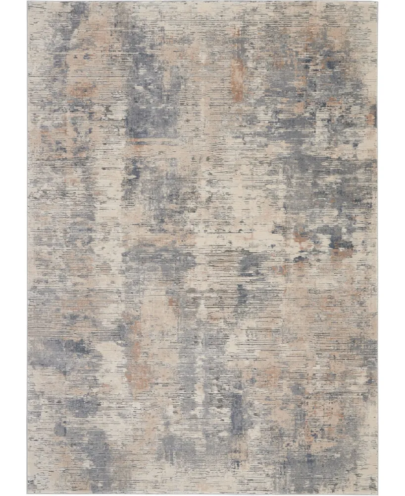 Nourison Home Rustic Textures RUS05 Beige and Gray 7'10" x 10'6" Area Rug