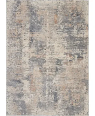 Nourison Home Rustic Textures RUS05 Beige and Gray 7'10" x 10'6" Area Rug