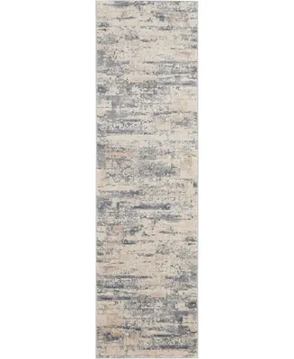 Nourison Home Rustic Textures RUS04 Beige and Gray 2'2" x 7'6" Runner Rug