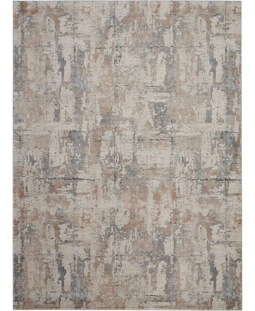 Nourison Home Rustic Textures RUS06 Beige and Gray 7'10" x 10'6" Area Rug