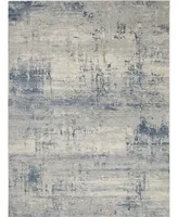 Nourison Home Rustic Textures RUS10 Ivory and Blue 7'10" x 10'6" Area Rug