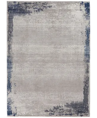 Nourison Home Etchings ETC01 Gray and Navy 5'3" x 7'3" Area Rug
